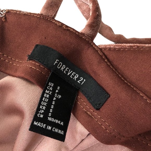 FOREVER 21 Dress Velour Micro Mini Rose Soft Plush Body Con Women's Size Small - Picture 2 of 5